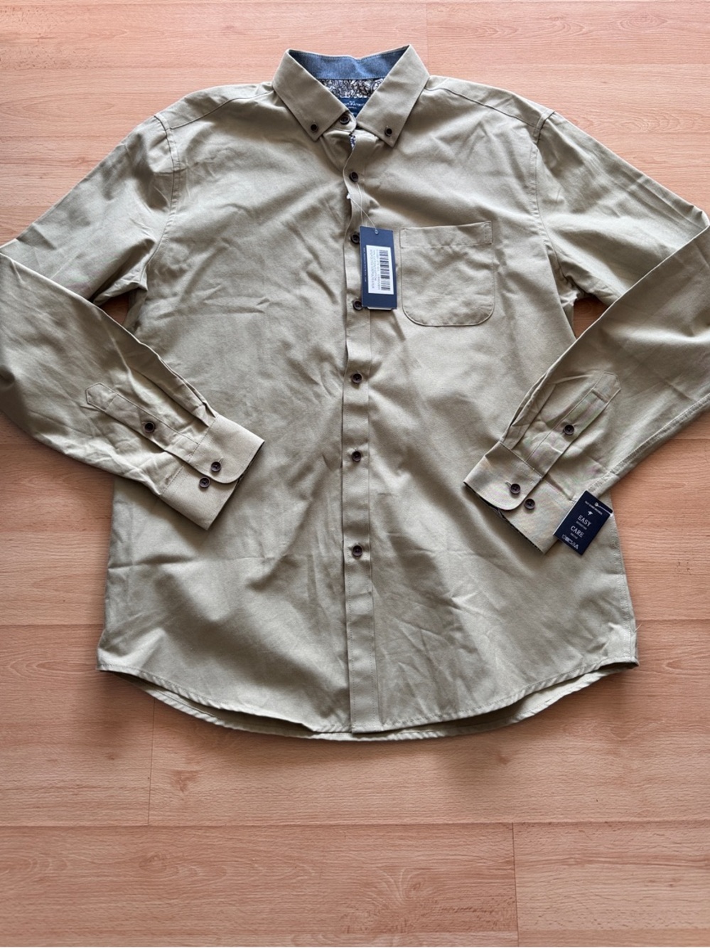 Men's Olive Green Rue Saint Patric Button-Down Shirt NWT